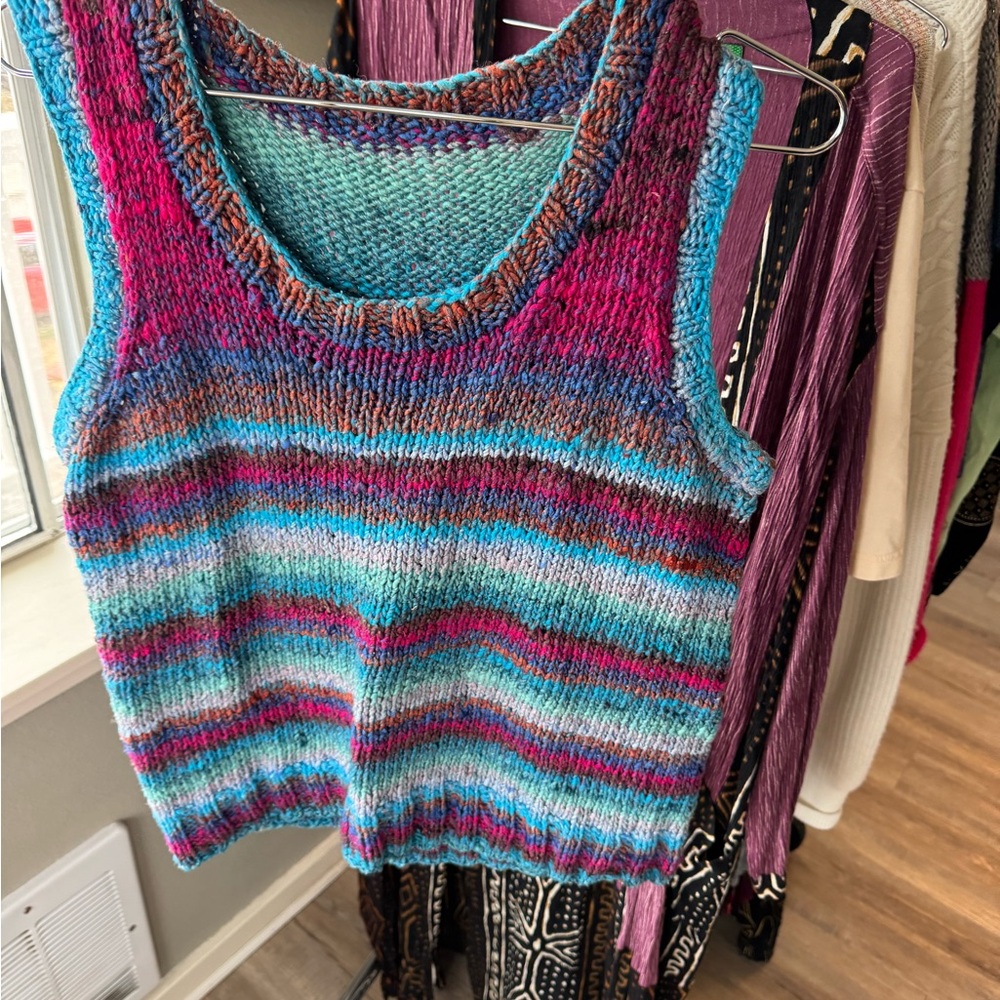Colorful Striped Knit Tank Top